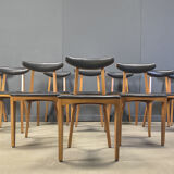 Mid-century Belgian dining chairs, set of 10, 1960s