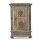 Antique Rustic Farmhouse Folk Art Painted Bridal Cabinet 1842