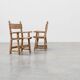 Pair of carved Brutalist Armchairs, Spain, 20th Century