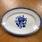 Plat de service fleur bleu  Luneville KG