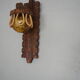 Sconce in wood and yellow glass ball from the 1960/1970