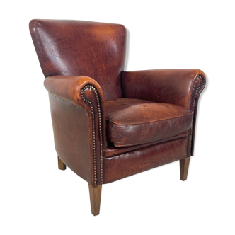 Vintage sheep leather armchair Duiven