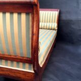 Walnut recamier bench Napoleon III daybed mid-nineteenth century