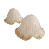 Paire d'abat-jours en verre vintage