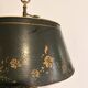 Three-Arm Bouillotte Lamp with Fire Shade, Green Tôle, Empire Directoire