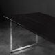 Vintage Mid-Century Danish Black Modern Minimalist Oak Office Desk with Chrome Base, 1970s