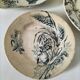 Set of 4 ancient iron lands – naturalistic decorations – around 1890-1910