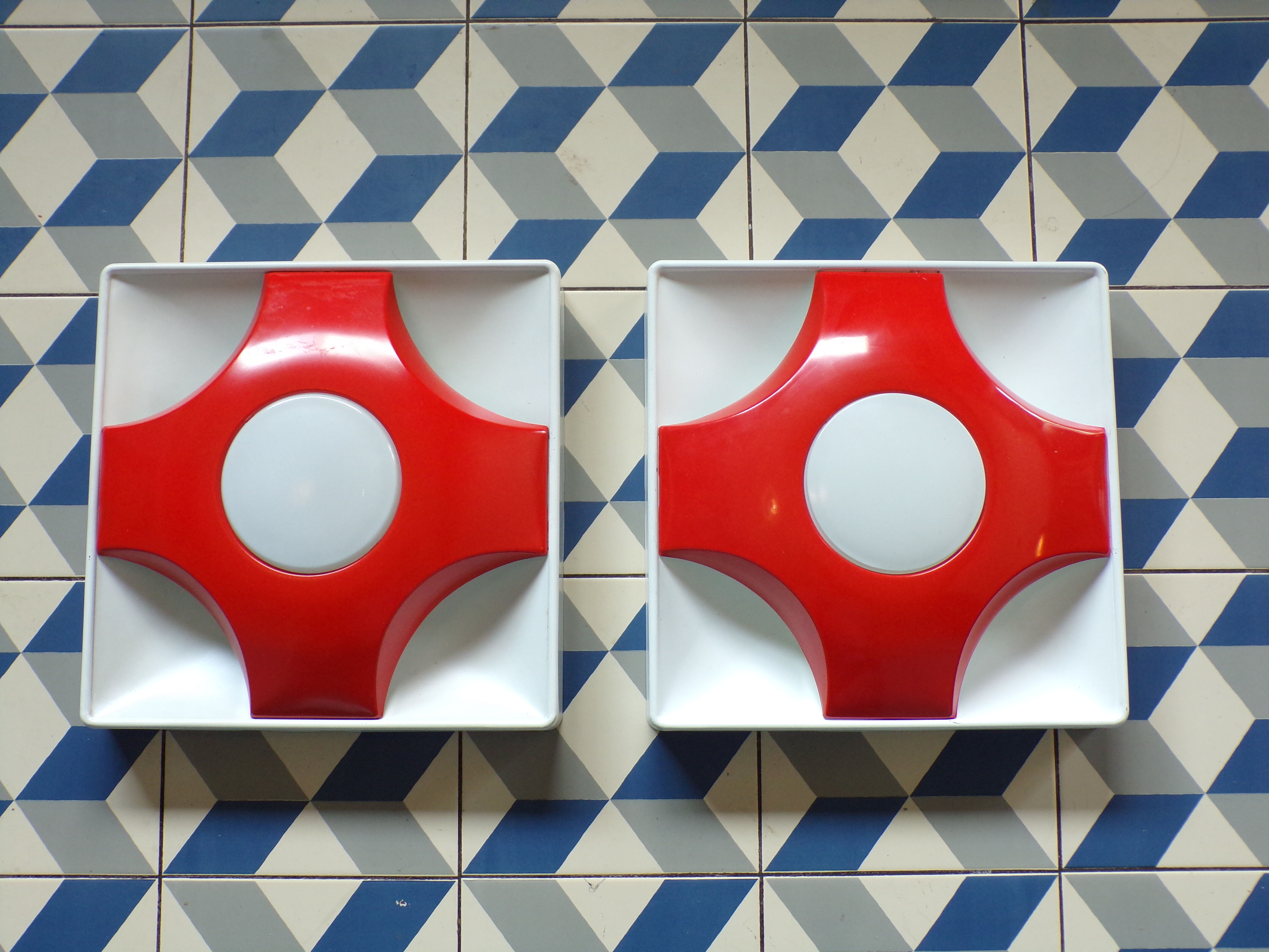 Pair of wall lamps Solken Leuchten space age