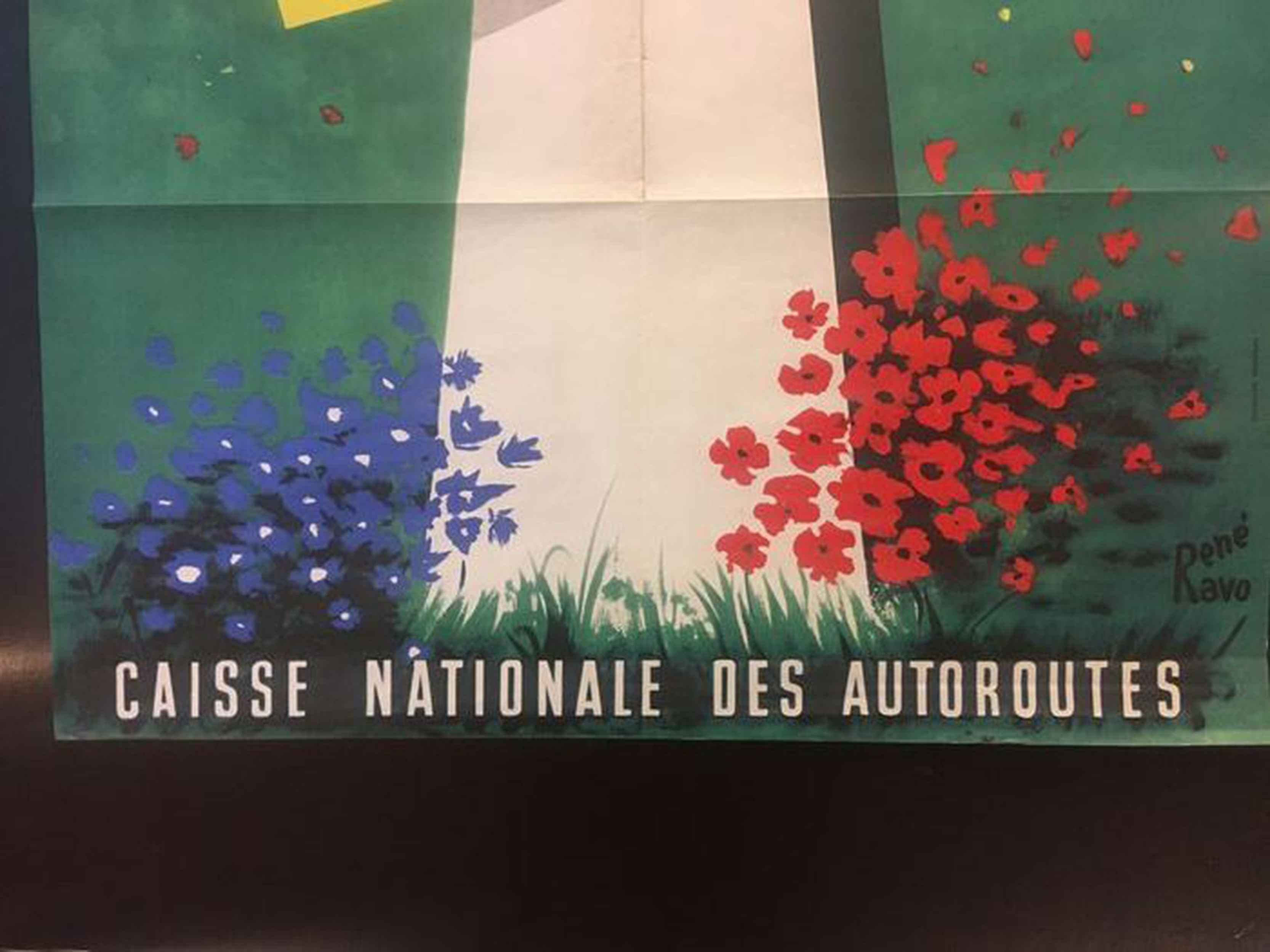Affiche originale emprunt autoroute 1963 René Ravo