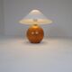 Mid-century modern sculptural table lamp in solid pine, Sweden, 1970s.