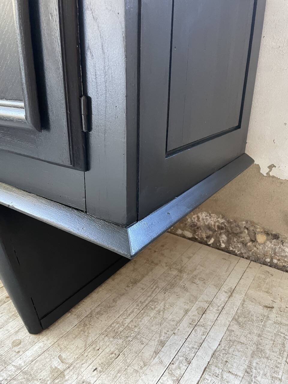 60s brutalist black sideboard
