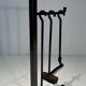 Modernist Fire Necessities in Steel and Brass with Hanging Tools, in the
