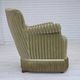 1960s, Danish armchair, original striped furniture velour, beech wood legs.