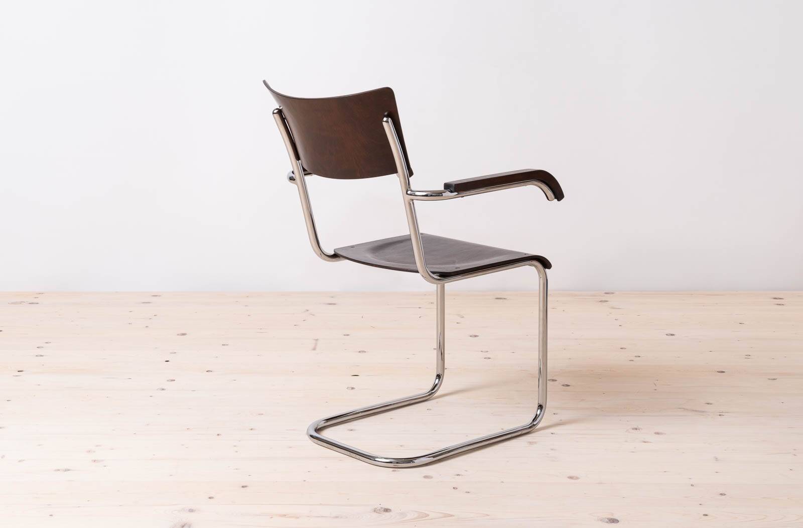 Set of 4 Bauhaus Dining Chairs, designed by Mart Stam, Tubular Steel Base