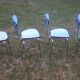 4 chaises vintages en formica bleues