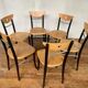 Series Set of 6 vintage bistro chairs in curved wood