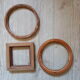Set of 3 round frames and golden square