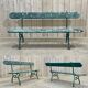 Garden bench of the early twentieth century cast iron and teak