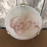 Old Glass Wall Lamp + Vintage Metal Support #A711