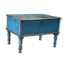 Chest on turquoise blue feet old teak