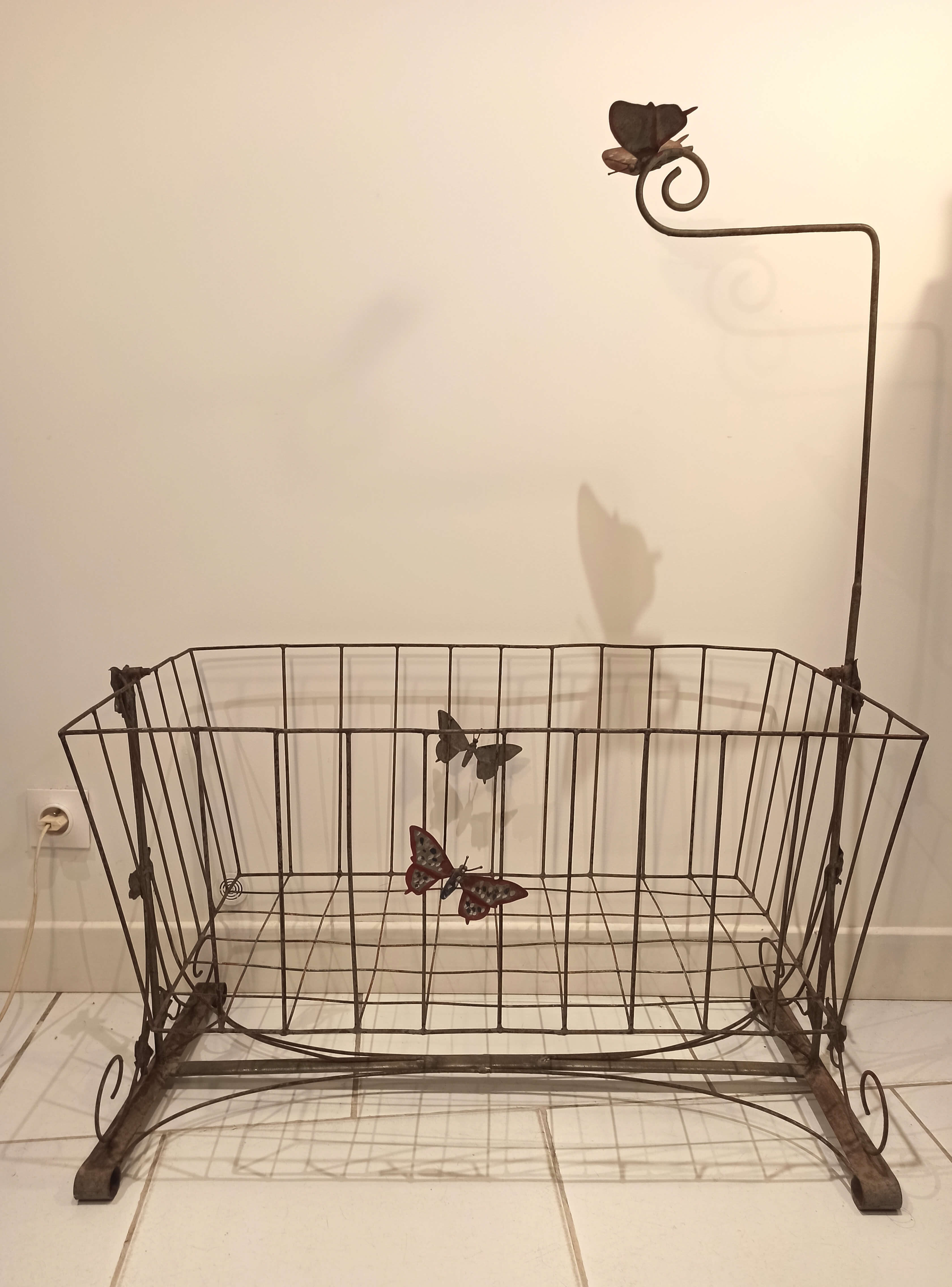 Old metal cradle from the late 1920s