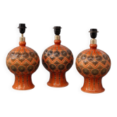 3 pieds de lampe de table vintage en porcelaine Lladró