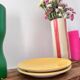 Set of 2 yellow dessert plates