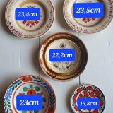 5 handmade ceramic plates Romania slavic bohemian birds table or wall