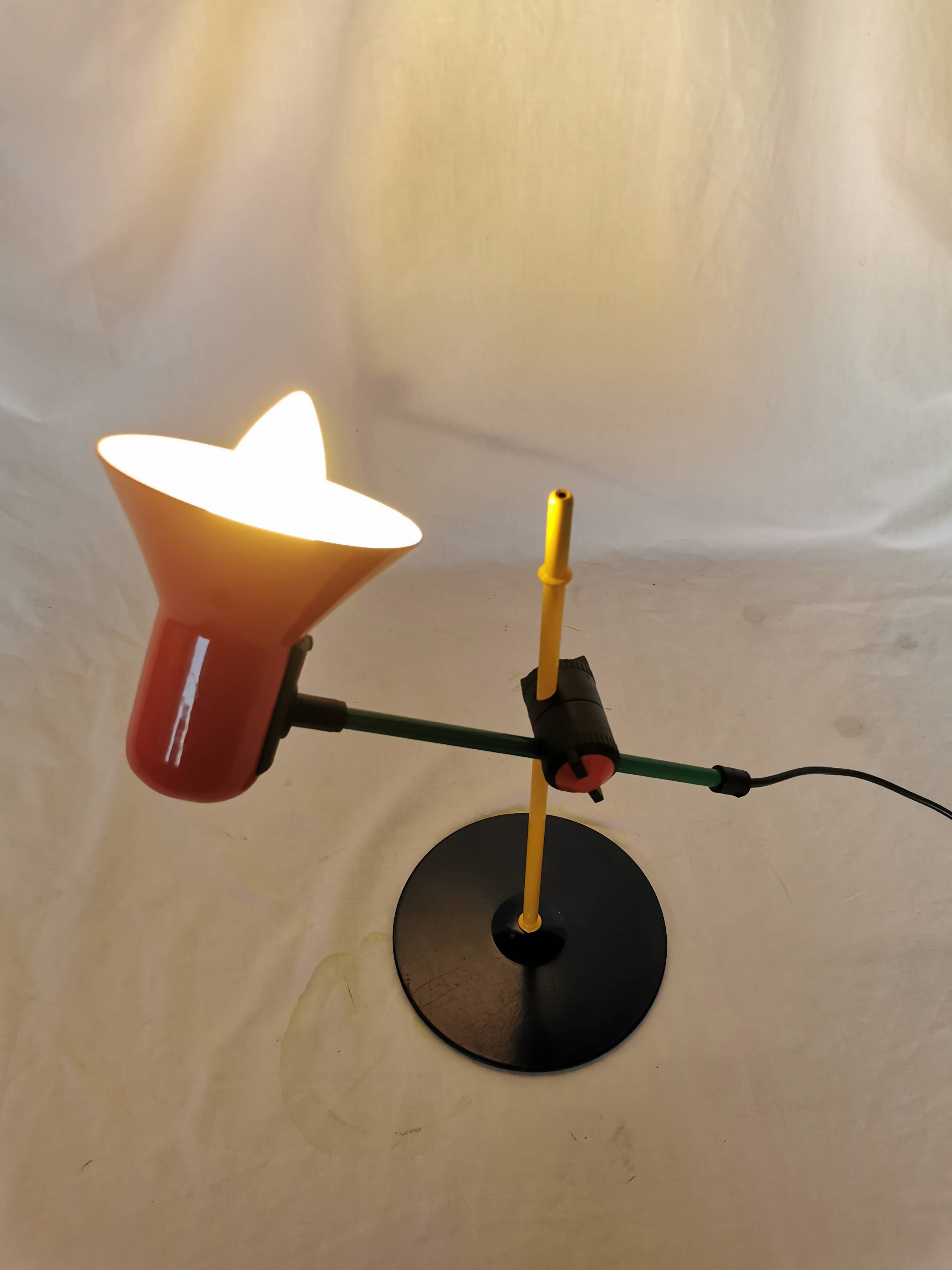 Lampe articulée postmoderne Veneta Lumi, Italie, 1980