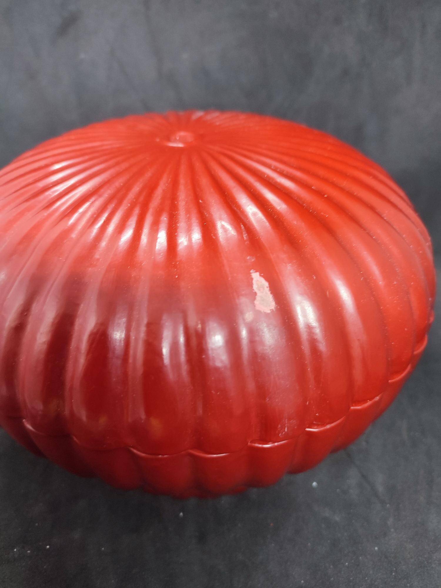 old Chinese wooden candy box red lacquer in good condition