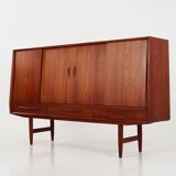 Buffet haut en teck, design danois, années 1970, production : Danemark