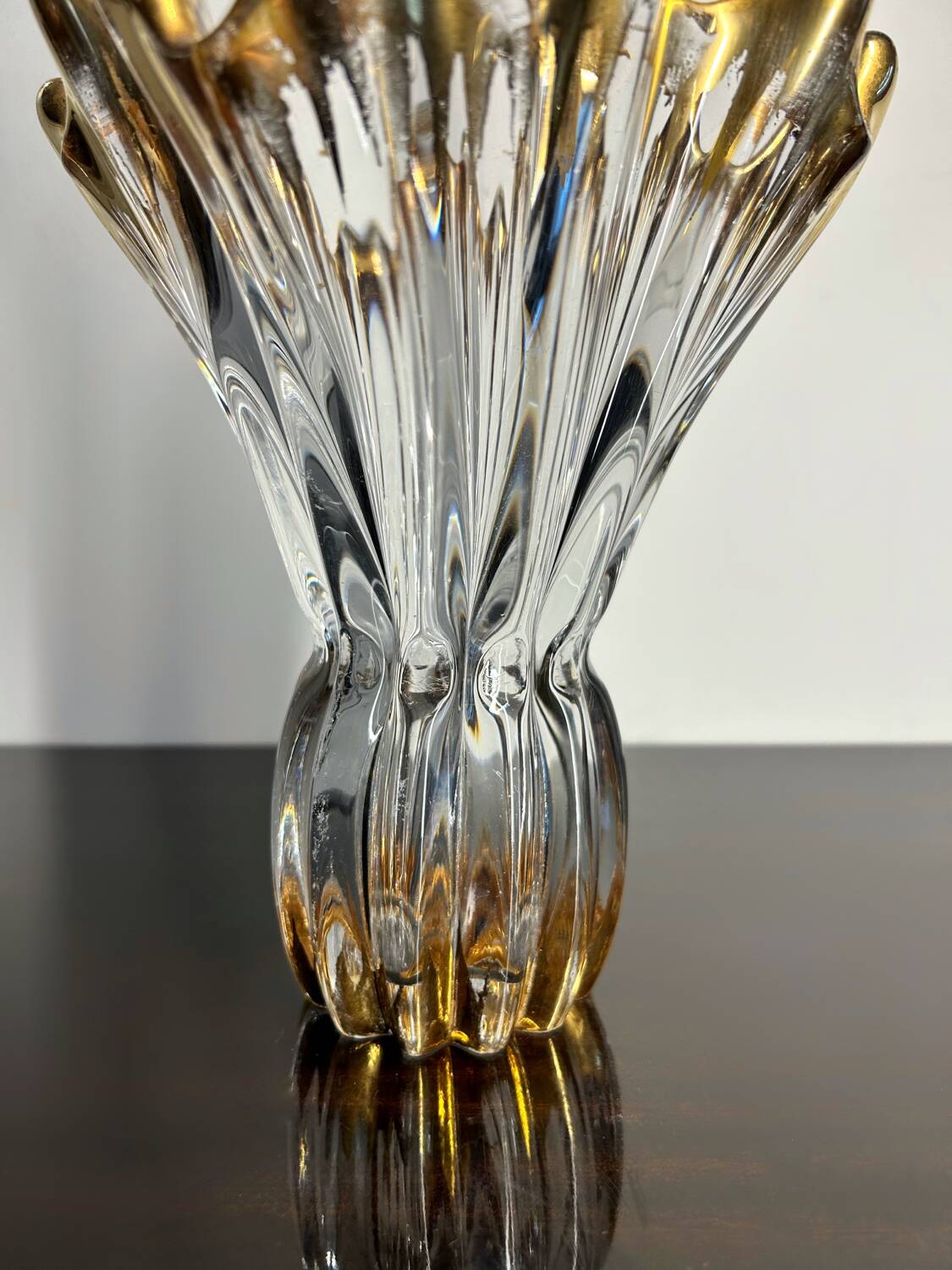 Crystal and gold vase from the 50s