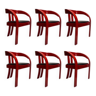 Elisa Armchairs attributed to Giovanni Battista Bassi, 1960s, Set of 6