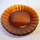 6 Duralex dessert plates in good condition, made of amber-yellow glass