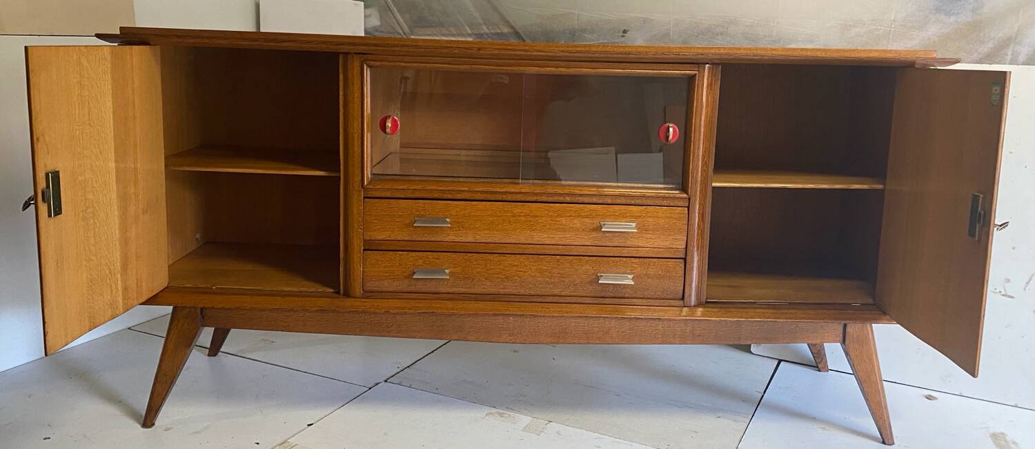 Oak sideboard with compass legs