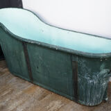Bathtub in zinc wooden base period 19th