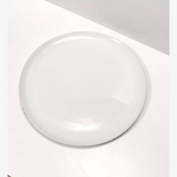 White Lacquered Ceramic Dessert Plate by Ginori, Italy