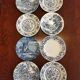 8 blue & white dinner plates (Royal Tudor Gien Lunéville Ceraminter)