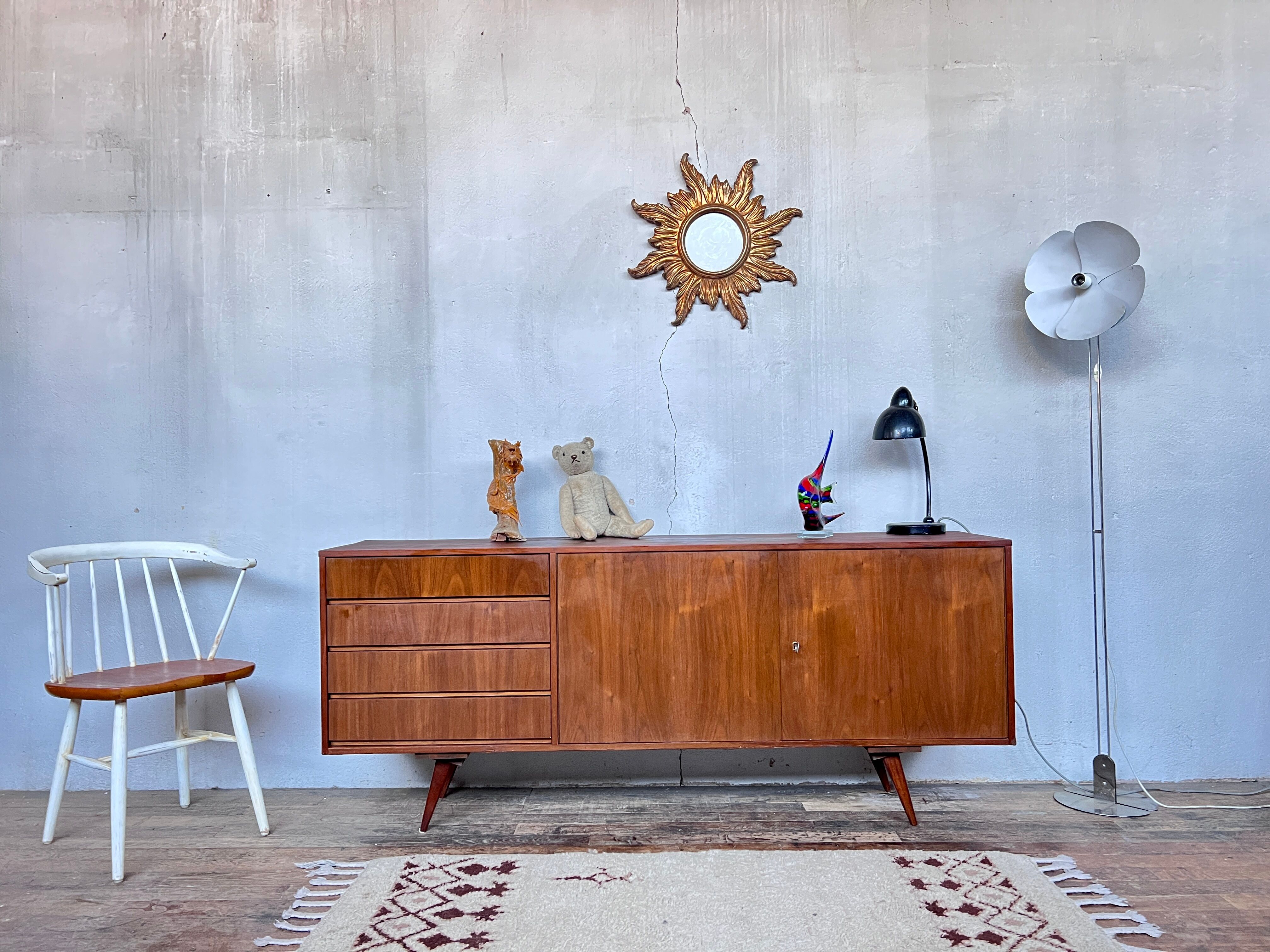 Vintage teak compass feet