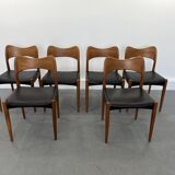 Set of 6 model 71 teak dining chairs by Niels O Møller for JL Møllers 1950s