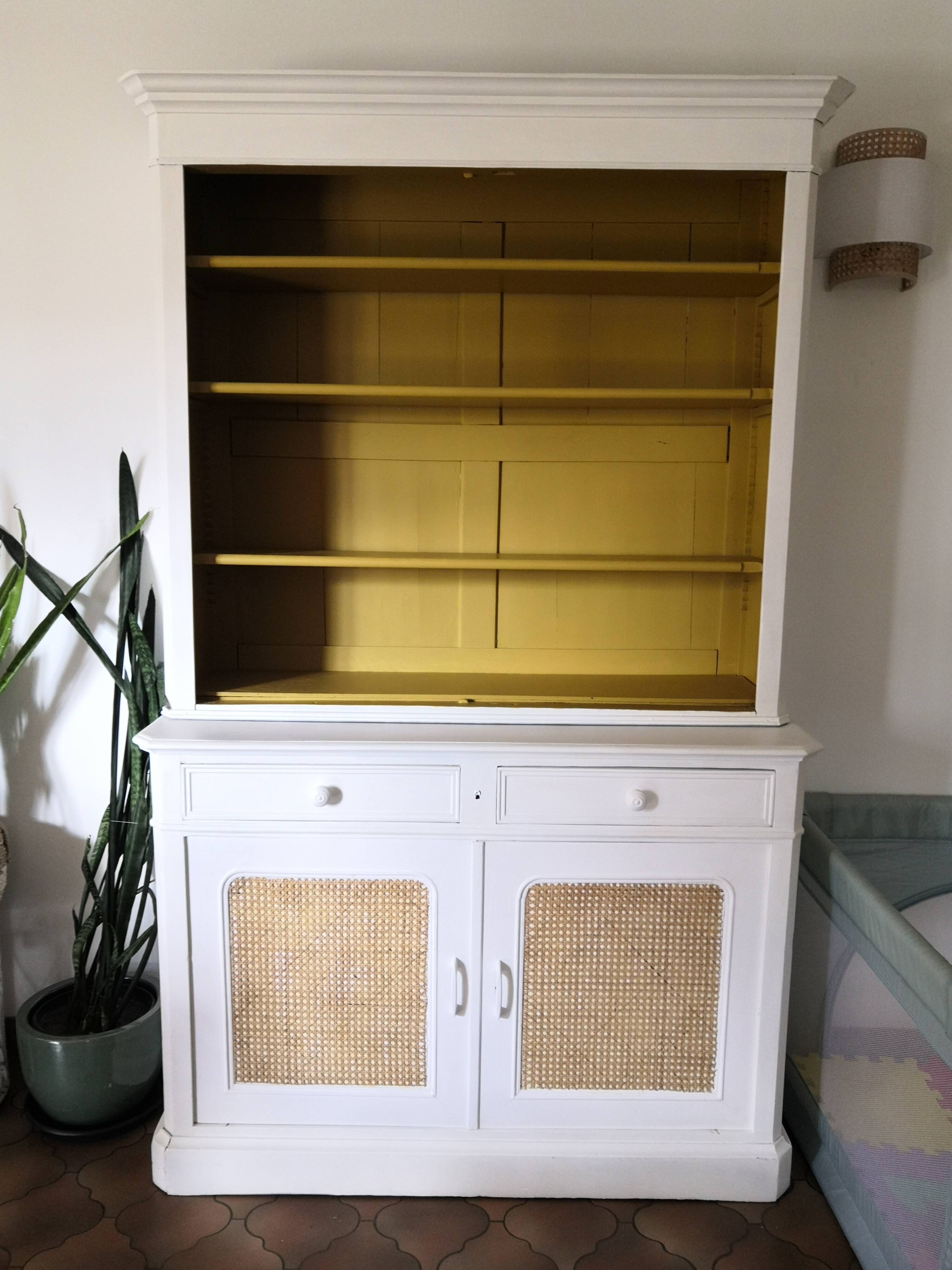 Vintage buffet cupboard restyled cannage
