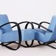 Pair of blue Halabala armchairs made in 1930s Czechia by Up Zavody