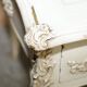 Antique Louis XV style flat desk painted with stool.