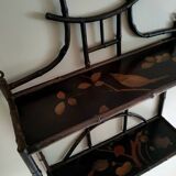 Antique bamboo and lacquer wall shelf