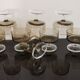 Set of 8 glasses of cavalier Luminarc smoked vintage 70'S champagne