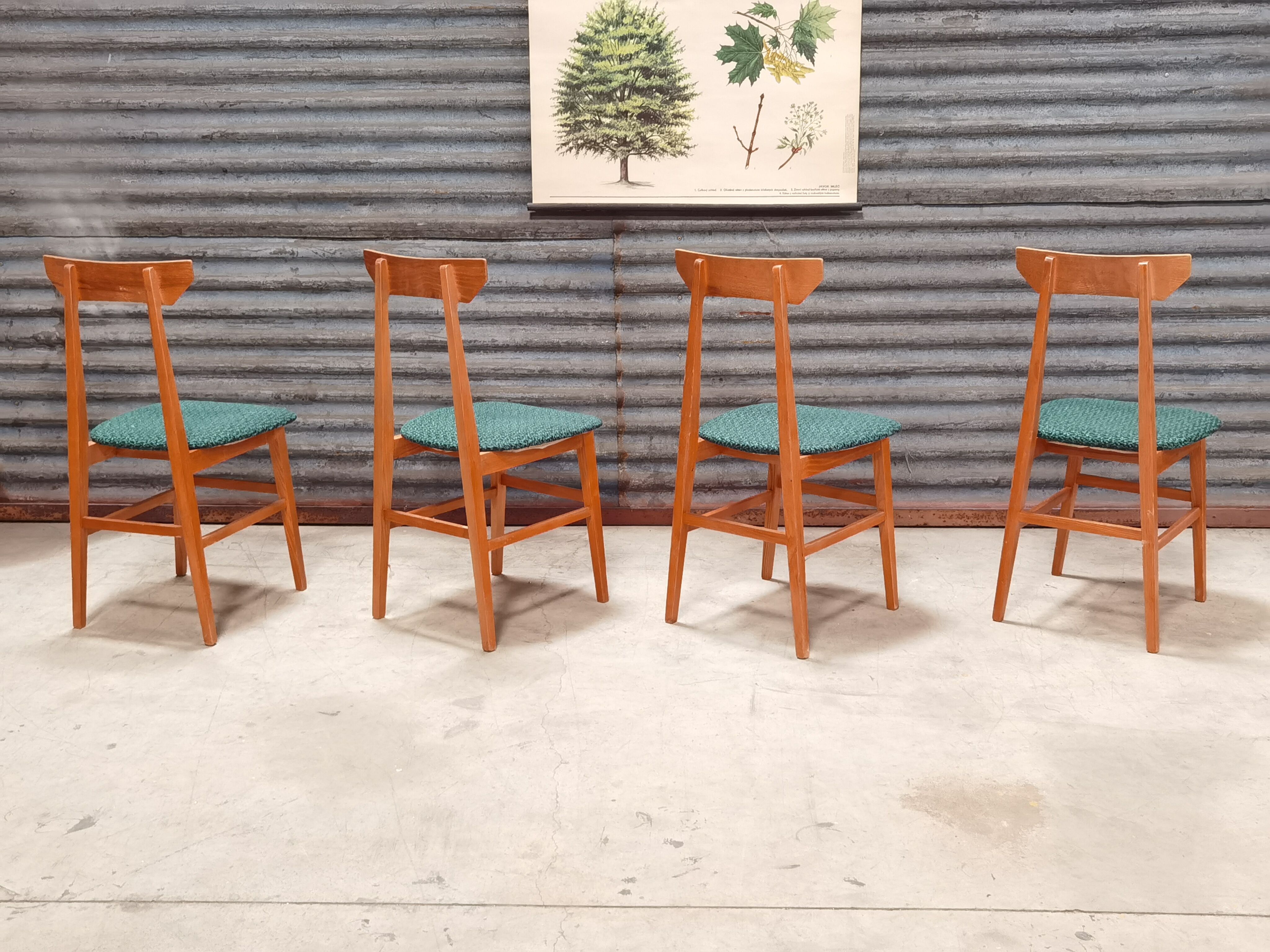 Set of 4 Chairs Drevotex Emerald Green