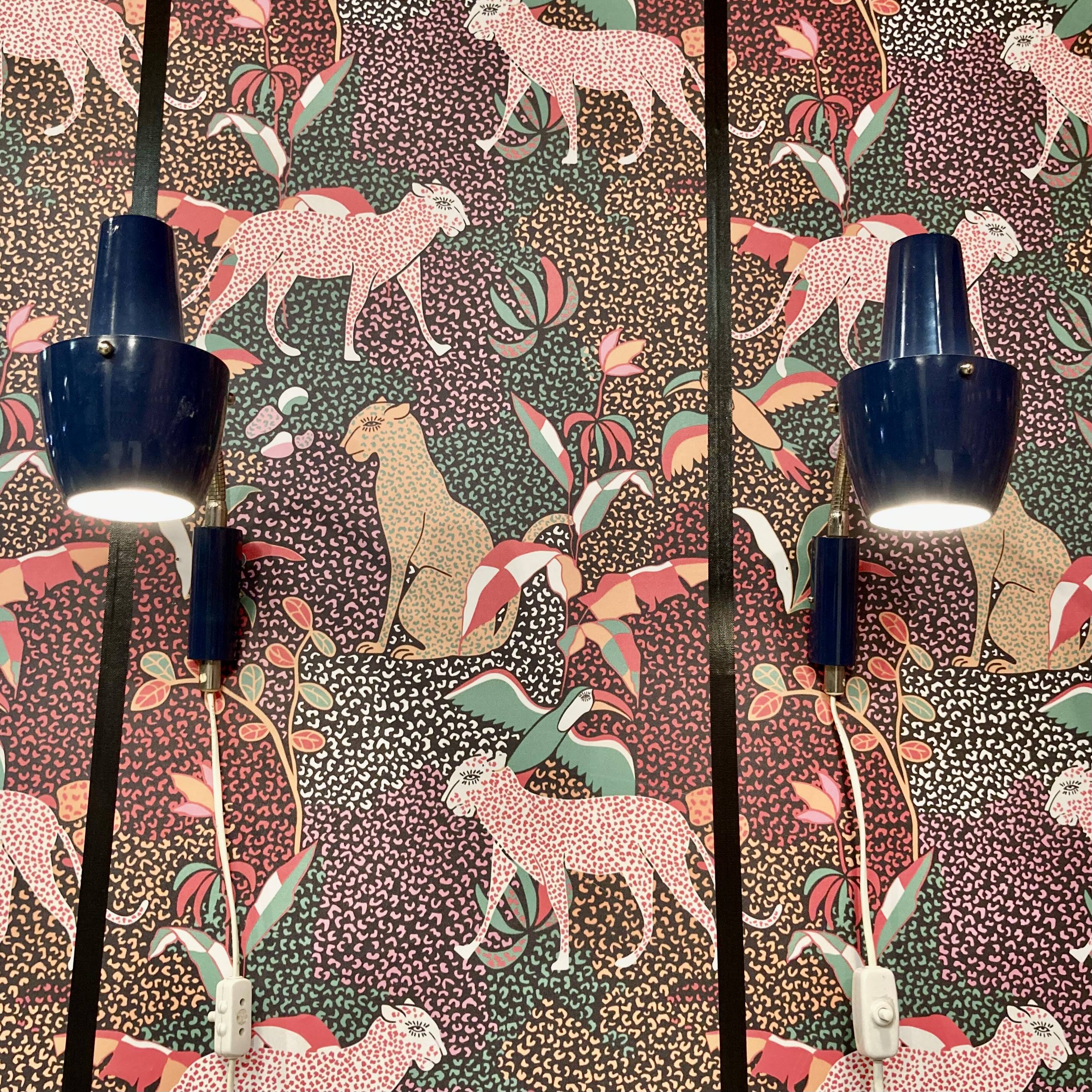 Pair of Scandinavian design wall lights from the 1950s.