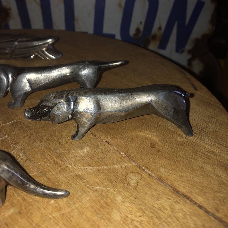 Set of 6 art deco animal knife holders