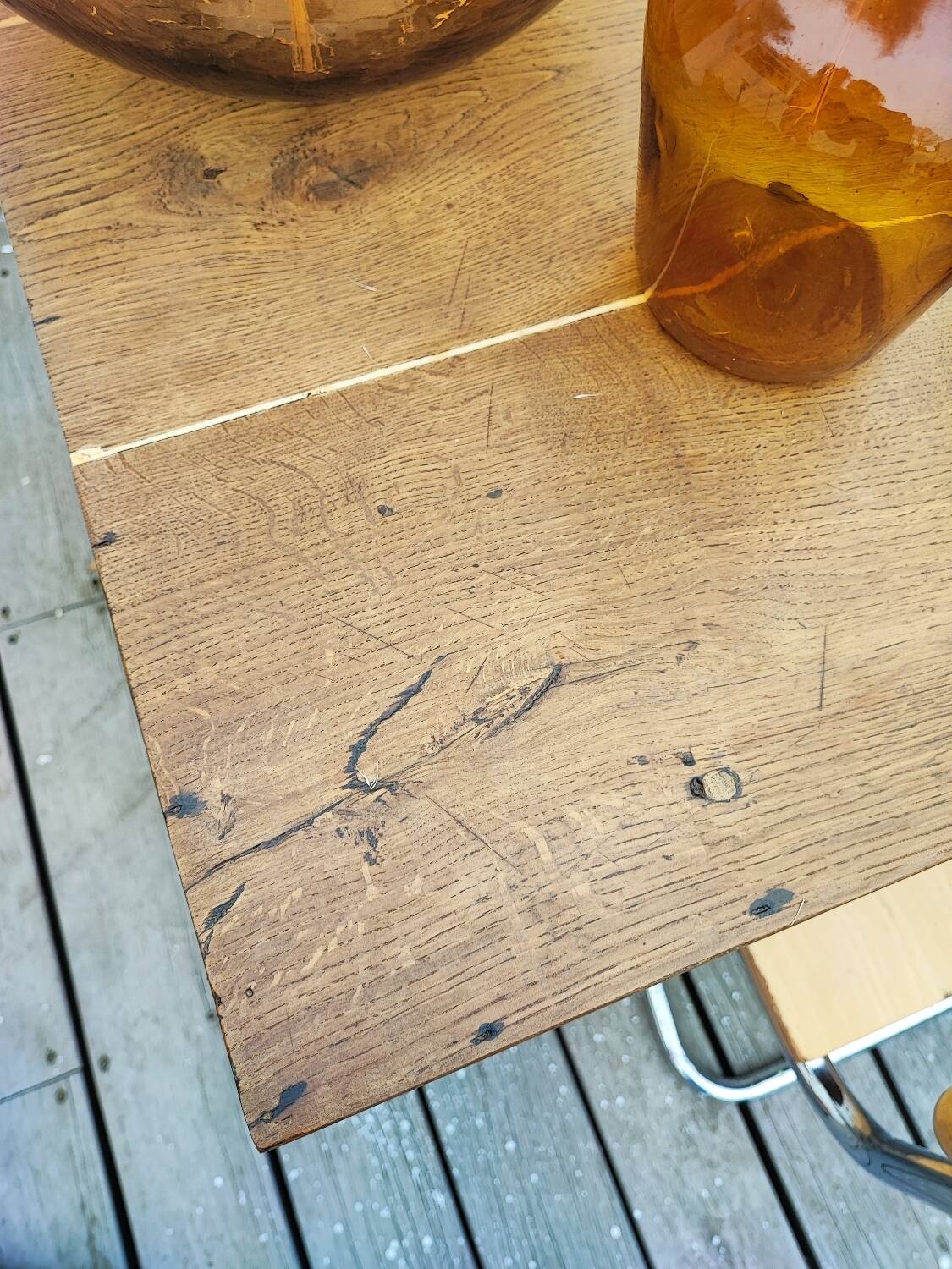 Farmhouse table on trestles