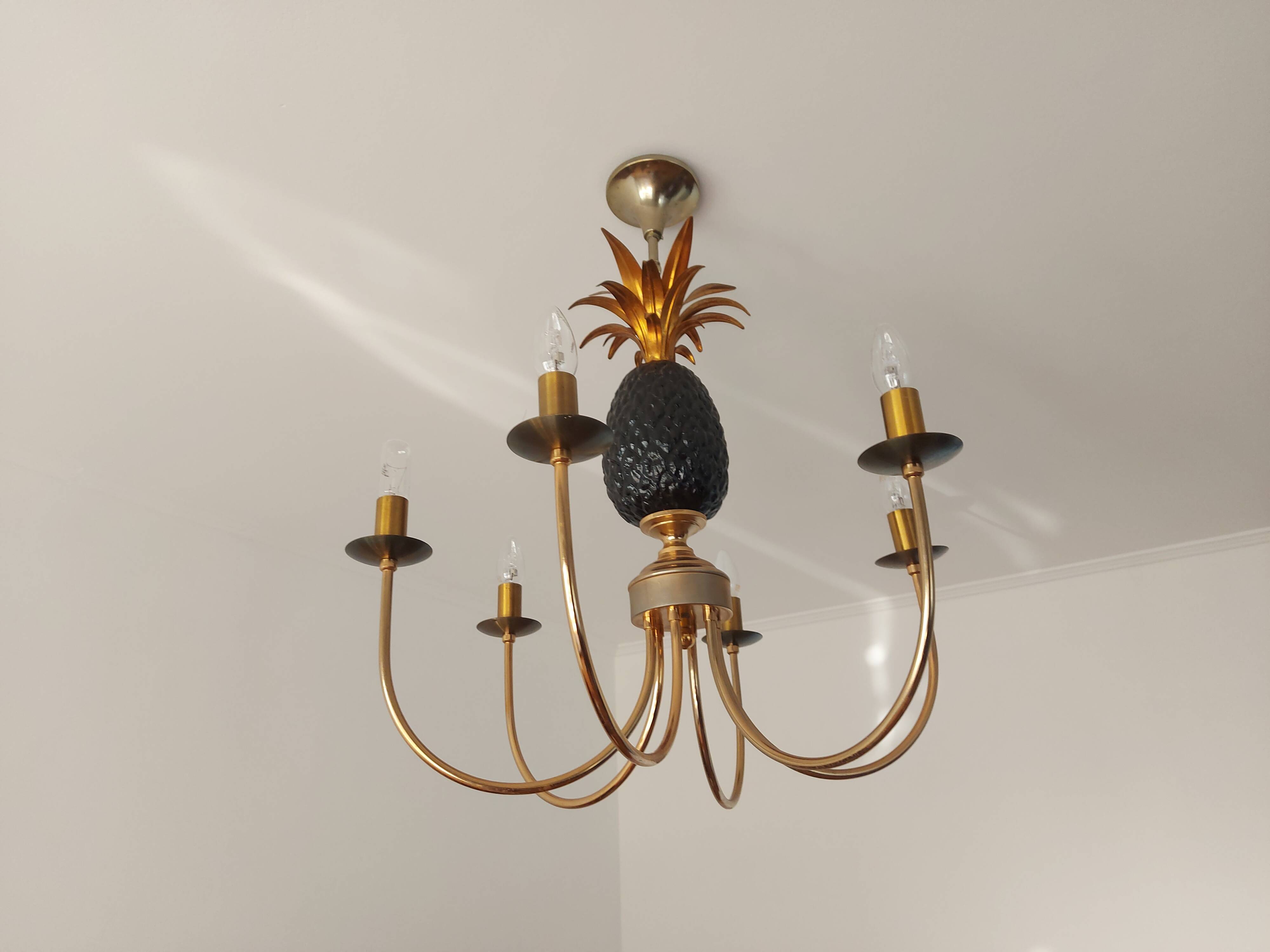 Pineapple chandelier from the 70'S in brass